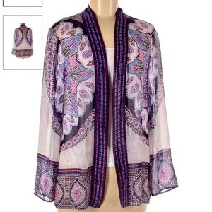 Chico's Multicolor Sheer Open-Front Top